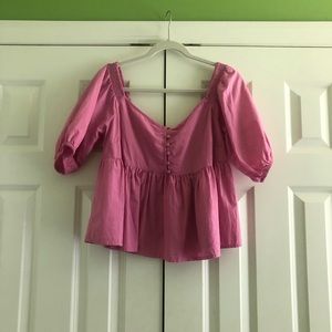 Free People Blouse Top Hot Pink Size M